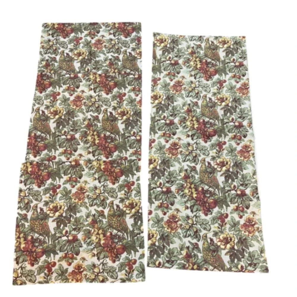 New Pottery Barn 6 Napkins Matching Table Runner Giorgetta Pheasant Grapes Linen